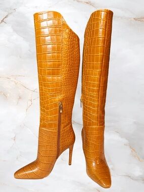 Vince Camuto Fenindy Knee High Stiletto Boots Tawny Birch 5.5